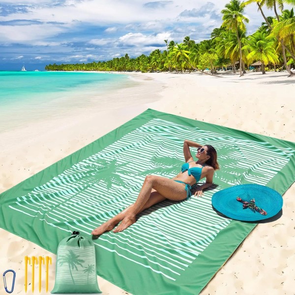 No Brand Beach Blanket Waterproof Sandproof Beach Mat 79" X