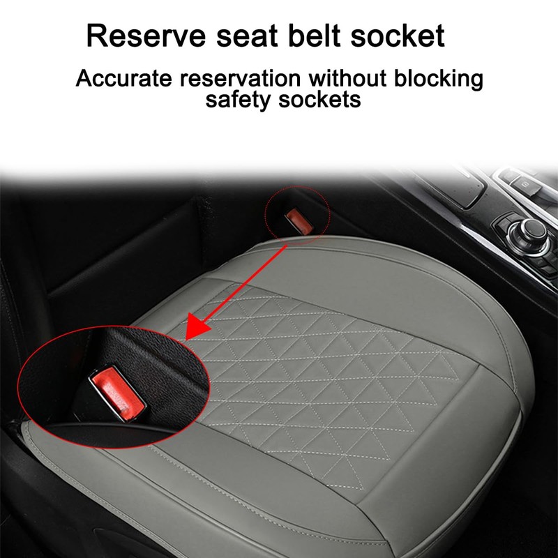 KHGUZ 2PCS Leather Car Seat Cover, Vehicle Front Bottom Seat