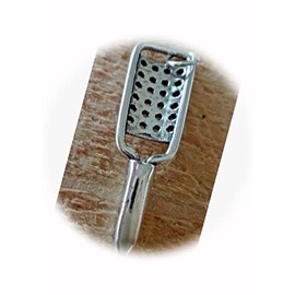 New Sterling Silver 3D 10x30mm Food Kitchen Rasp Zester Cheese Grater Slicer Charm CII2047SEE