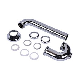 Dearborn 510-1 1-1/2" x 12" Semi-Cast P-Trap w/ Cleanout 17 Ga. w/ Deep Flange & Brass Nuts, for use in tubular drain applications.