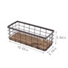 TIEYIPIN Small Metal Wire Storage Basket, Detachable Wood Base Storage