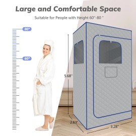 Bufferzone Portable Sauna for Home, Waterproof Personal Sauna Box with Remote Control