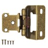 1/2" Overlay Partial Wrap Cabinet Door Hinges, Antique Brass Self