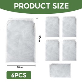 6 Pack Cheese Cloths for Straining,Reusable Cheesecloth,Nylon Muslin Cloths for Cooking,Fine Mesh Nut Milk Bag,Unbleached Yogurt Strainer,Butter Curd Muslin Bags Filter for Baking Food Grade