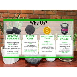 UFelice 24 Pack Invisible Pot Feet with Enhanced Non-Slip Surface Grip Plant Pots and Flowers, Solid Rubber Pots Risers, Pot Lifters for Indoor or Outdoor Planters