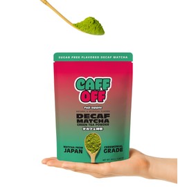 Caff Off Decaf Apple Matcha Green Tea Powder From Japan – 1.06 oz / 30 g – Ceremonial Grade & Sugar-Free – No Fillers or Milk Powders – Naturally Decaffeinated Without Chemicals – Tested for Heavy Metals – First Harvest, Shade-Grown & Caffeine-Free Match