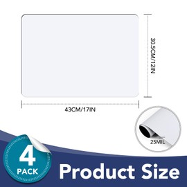 DIYMAG 4Pcs Blank Car Magnets,17x12 Inch Car Door Magnets Set Signs Rounded Corners Flexible Magnetic Bumper Sticker to Advertise Cover Logo Prevent Cars Scratches Dents