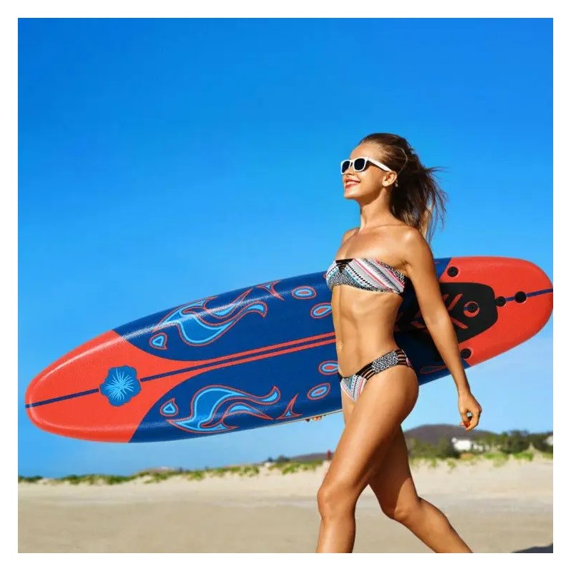 Red 6 Feet Surfboard with 3 Detachable Fins for Surfingcolor: