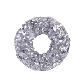 OTYOU 6 Pack Sequins Hair Scrunchies Rich Tones Scrunchy Metallic Bobbles Elastic Hair Bands Ties Glitter Ponytail Bun Holders Hair Accessories for Women Girls (Silver)