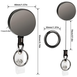 Segus Extendable Key Fob, ID Card Holder, Extendable, Pack of 2 Key Chain for Belt, Bag, Backpack, with 70 cm Dyneema and Can Withstand a Load of 200-220G