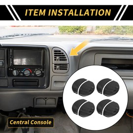 REPAIROCK 1 Set Toyota Tundra 14-21 Central Console A/C Air Outlet Cover Trim Air Vent Cover Trim Carbon Fiber Pattern ABS Black