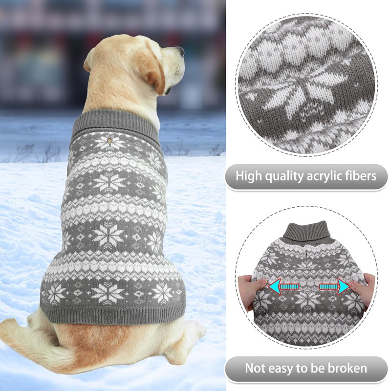 KOOLTAIL Cable Knit Dog Sweater Turtleneck, Cold Weather Pullover Classic