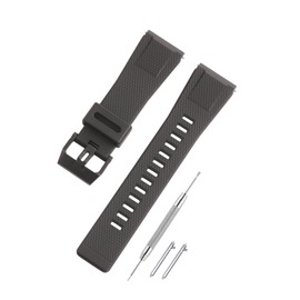 SENCATO Watch Band Compatible with Caiso 24mm Band, Soft Resin Rubber Quick Release Replacement Watch Strap for Caiso G-Shock GA-2000 PRW-6600 PRG-600/650, Black (Black)