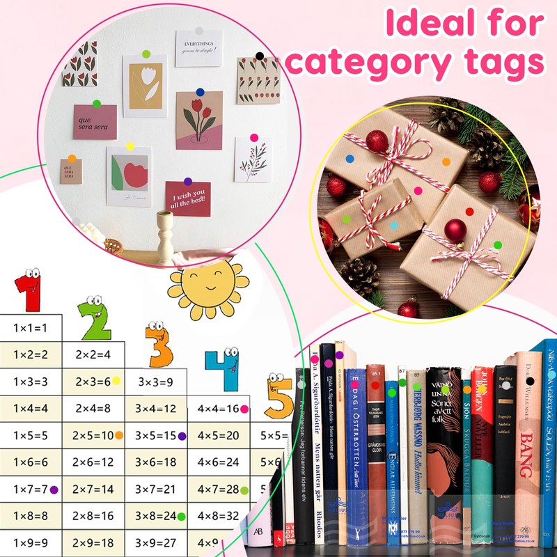 12000 PCS 1/4" Small Round Color Coding Dot Stickers -