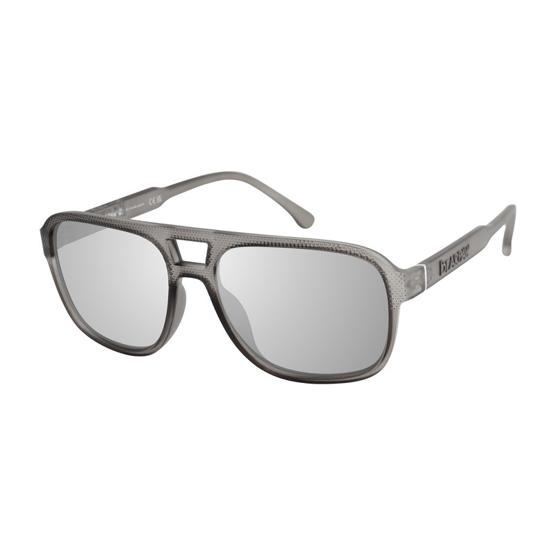 Bearpaw Men's Plastic Aviator Eco-Friendly Sunglass with Raise Logo Detail,