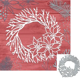 Wreath of Branches Metal Die Cuts for Card Making,Flower Leaf Tree Card Cutting Dies Cut Stencils DIY Scrapbooking Album Decorative Embossing Paper Card Art Craft