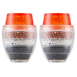 2X Activated Carbon Faucet Filter Faucet Nozzle Water Filter Kitchen Tap 5 Layers Filter Purifier for Home Use