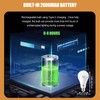 USB Rechargeable LED Bulbs 6Pk,A21 3CCT w/Remote 2000mAh