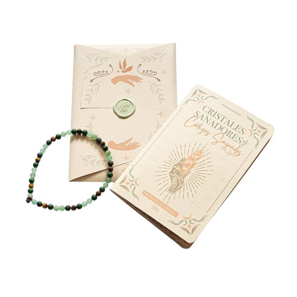 Reiki Charged Crystal Healing Bracelet Set & Affirmation Book with