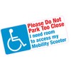 Do Not Park Too Close Mobility Scooter Access Disabled Blue