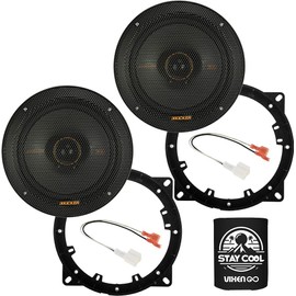 KICKER Speakers 6.75 inch for Hyundai Genesis (Sedan) 2015-2016 Upgrade Kit - Pair of KS Series with Adapters and Harness, Coaxial 6 3/4 Car Audio Front or Rear Door Speaker KSC6704, 51KSC6704