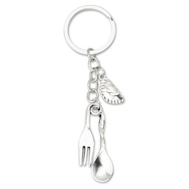 Cooking Gifts Keychain for Women Men Mini Spoon Fork Dumpling Pendant Keychains Chefs Mom Wife Christmas Birthday Gifts for Cooking Lover Gf Grandma Best Friend Xmas Gift