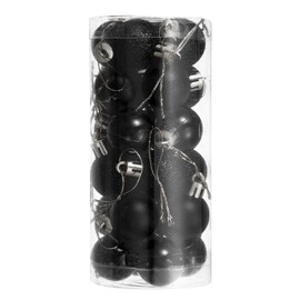 sourcing map 24Pcs 1.1" Christmas Balls Ornaments Set Shatterproof Christmas Tree Decorations Hanging Balls for Christmas Tree Holiday Decoration (Black)