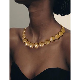 TOVABA Gold Chain for Women Trendy Chunky Ball Cluster Choker Large Bead Chain Necklace Elegant Gold Statement Necklace for Party Fashion Jewelry