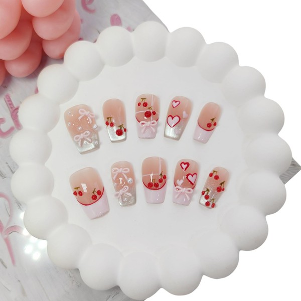 Medium Square Press on Nails Cat Eye Handmade False Nails