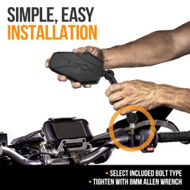 Doubletake Adventure 3.5" Mirror Kit 2.0, Universal Fit Folding Motorcycle Mirrors, Guaranteed for Life.