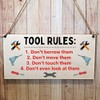 Second Ave Funny Joke Tool Rules Wooden Hanging Gift Rectangle