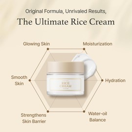 [I'm From] Rice Cream 1.69 Ounce, 41% rice bran essence with ceramide | Glowing Look, Improves Moisture Skin Barrier, Nourishes Deeply, Soothing to even out skin tone, K beauty