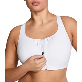 Victoria's Secret Women's VSX Featherweight Max Front Close Sports Bra, High Impact, VS White, 38D