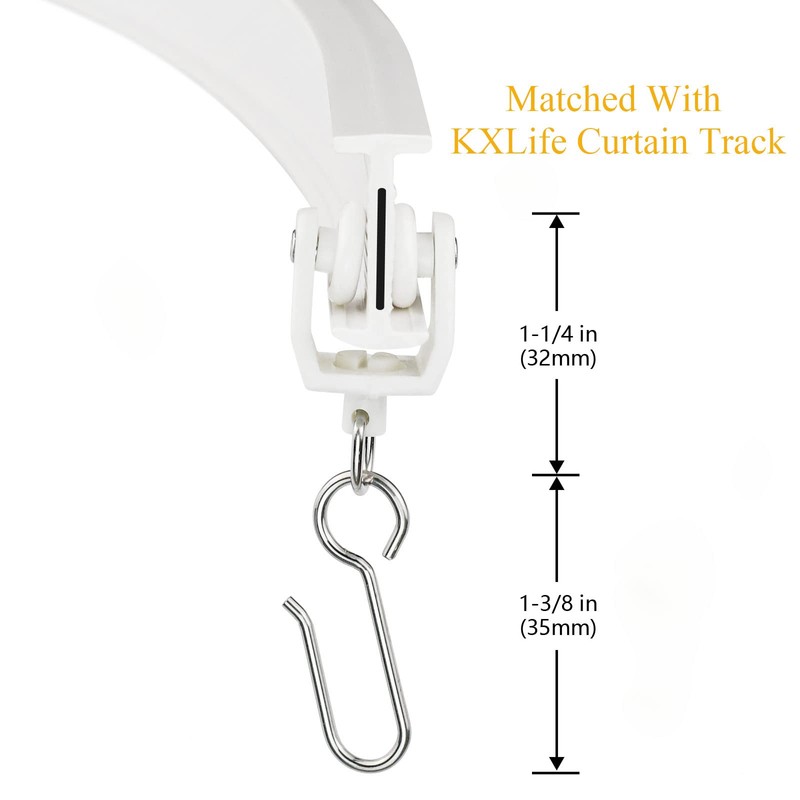 KXLife Carrier Rollers for Flexible Ceiling Curtain Track, Bendable Curtain