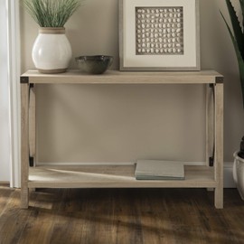Walker Edison Sedalia Farmhouse Hallway Entry Home Accent Table, 46 Inch, White