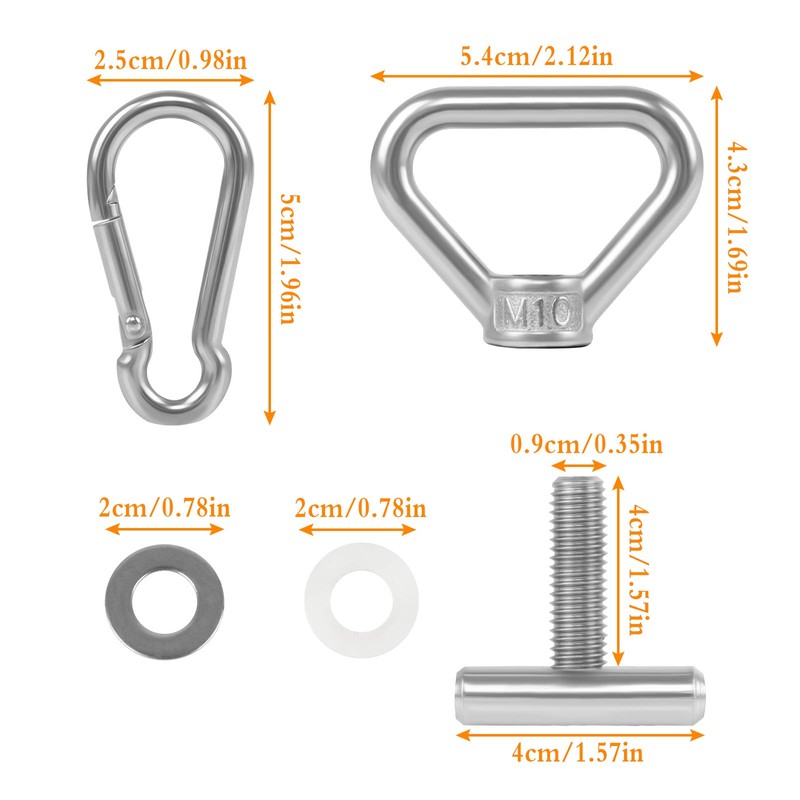 8-Piece Load Securing Set Safety Rail Eyelet Nuts Load Securing