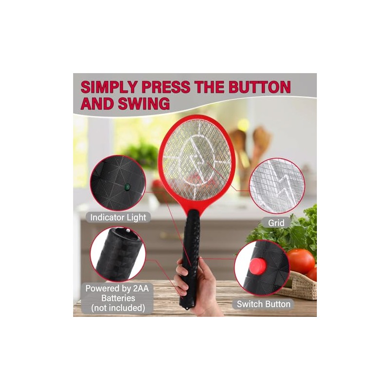 12 Pack Electric Fly Swatter Bulk Bug Zapper Rackets for