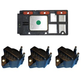 AD Auto Parts Coil Pack - Herko LX348 Ignition Control Module + 3 Herko B005 Ignition Coils