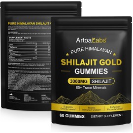 Shilajit Gummies, Pure Himalayan Natural Shilajit Gummies for Men & Women, Rich in Ashwagandha, Gokshura with 85+ Trace Minerals, Energy Boost & Immune Support, 60 Gummies