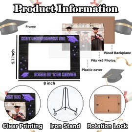 ZIIUFRN Graduation Picture Frame, 2025 Graduation Photo Frames with Iron Stand, Graduation Gifts for Her Him, College Grad Keepsake Tabletop Display (Fit 4x6 Photos)-C06