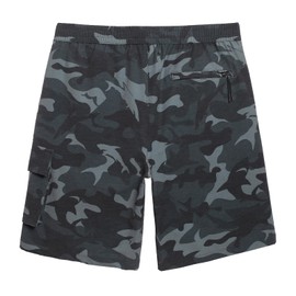 maamgic Mens Swim Trunks with Compression Liner 9 inch Quick Dry Men Bathing Suit Stretch Board Shorts Camouflage-Grey