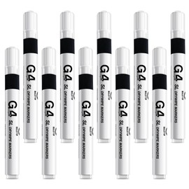G4GADGET Nice Style Pack of 10 Non-Toxic Ink Black Colour Whiteboard Dry Wipe Marker Pens Bullet Tip