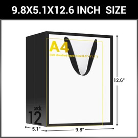 EUSOAR Paper Gift Bags with Handles, 12pcs 9.8"x5.1"x12.6" Retail Shopping Wrapping Paper Bags, Kraft Gift Wrap Bags Bulk for Business, Craft Grocery, Wedding Birthday Party Thank You Treat Favor