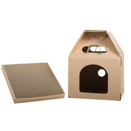 Elegant Home Fashions Cat Milk Box Tower 100% Recycle Cardboard, Brown (DJ-CBD01003)