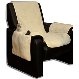 Brandsseller Armchair Cover Cushion Cushion Cuddly Soft in Lamb Pile Look with Side Pockets Natural