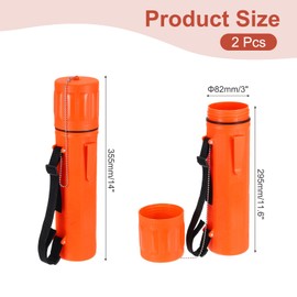 MECCANIXITY 2pcs Welding Rod Storage Tube, 14 Inch Tungsten Electrode Holder Container Airproof Waterproof 4.5kg Capacity with Strap, Orange