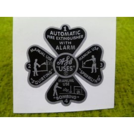 Decal / Sticker For Auto Fyr Stop Fire Glass Extinguisher Medium