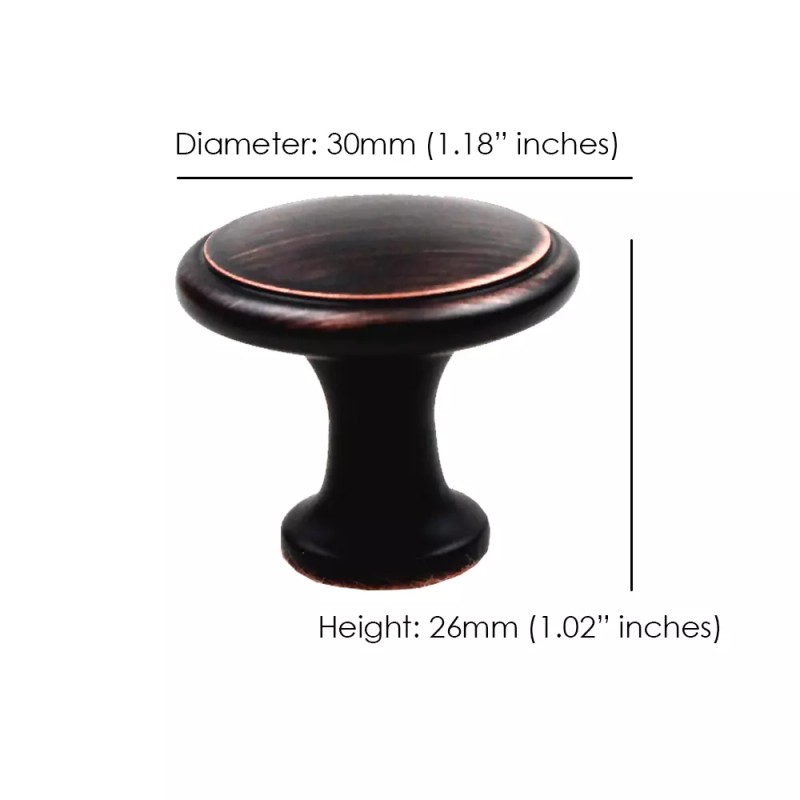 Hardware Direct 25 Pack Round Disk Knobs *Oil Rubbed Bronze*