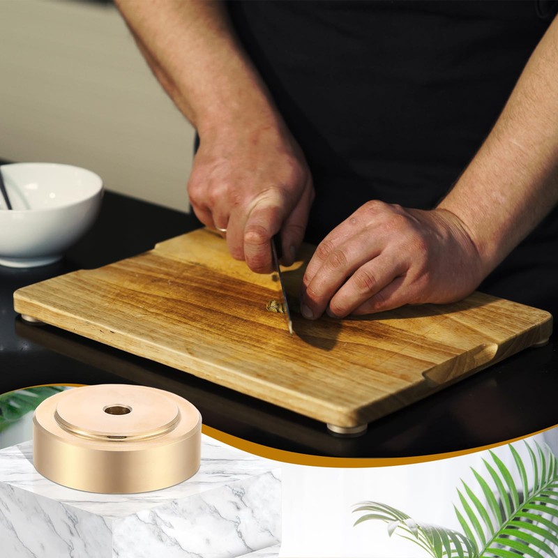 Yaocom 8 Pcs Brass Cutting Board Feet with Nonslip Pads