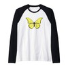Cute Yellow Butterfly Raglan Baseball Tee